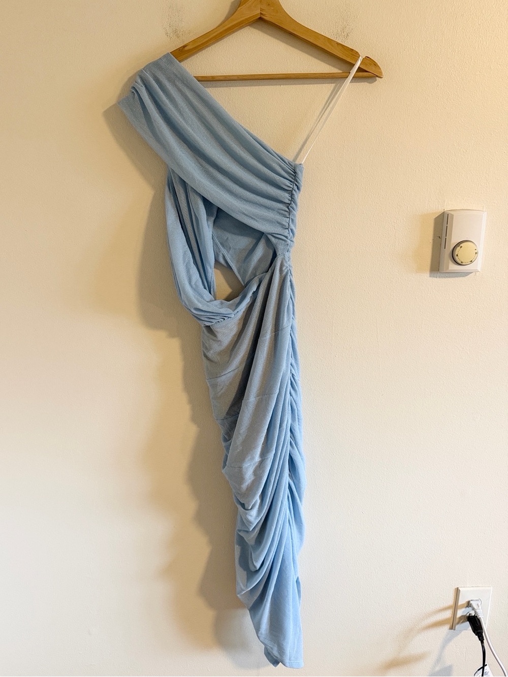 Michael Costello x Revolve Petra Dress Women's XS One Shoulder Sky Blue NWT - Picture 7 of 12